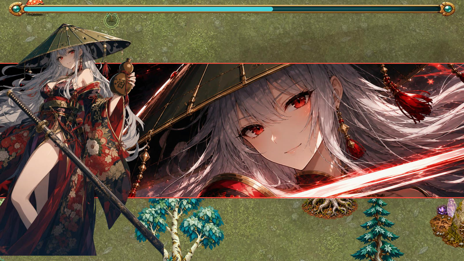 Mei's sword ultimate cut-in filling the screen.